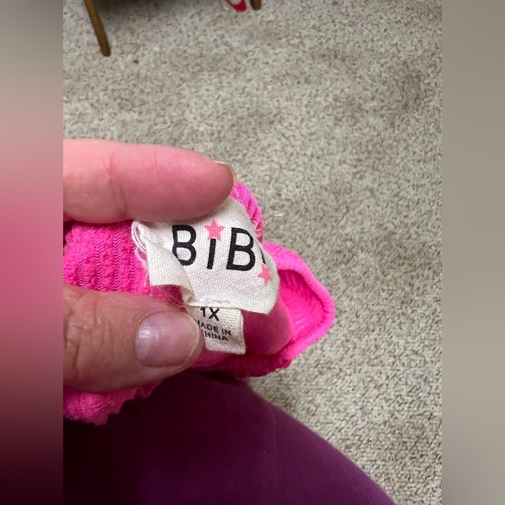 1X BIB Pink Knit Top - Ribbed - Picture 3 of 3